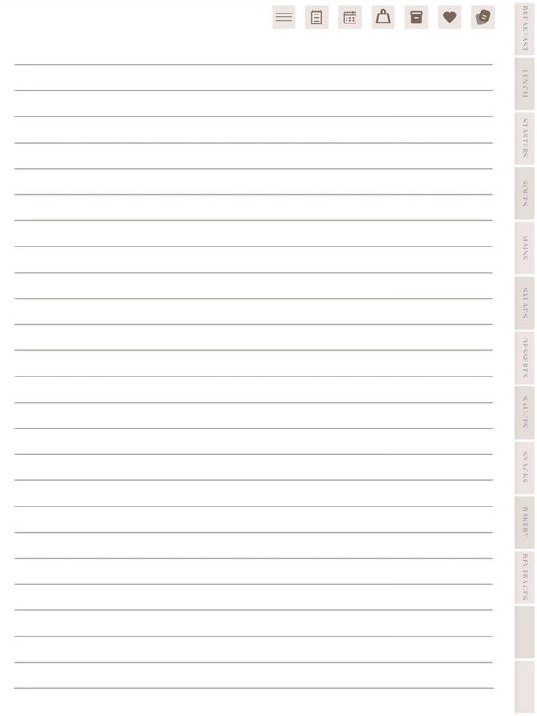 LANG Inner Garden Recipe Journal - Spiral Bound Cookbook With 200 Lined Pages & 6 Tabs