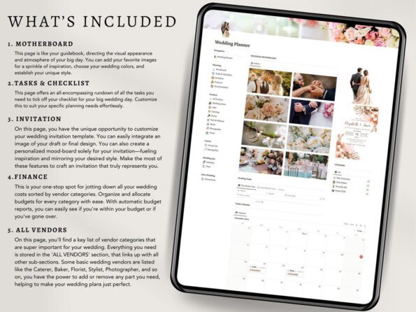 wedding planner notion 2